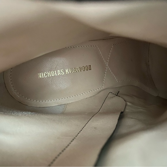 New Nicholas Kirkwood Miri platform black leather ankle boot faux pearl size 10 - Picture 12 of 12